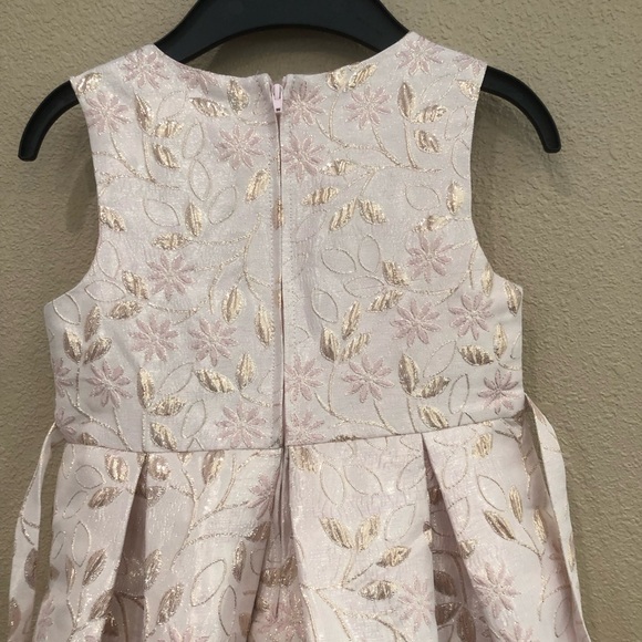 Rare Editions Toddler Girl Floral Brocade Dress With Side Bow Size 5T - Picture 5 of 9